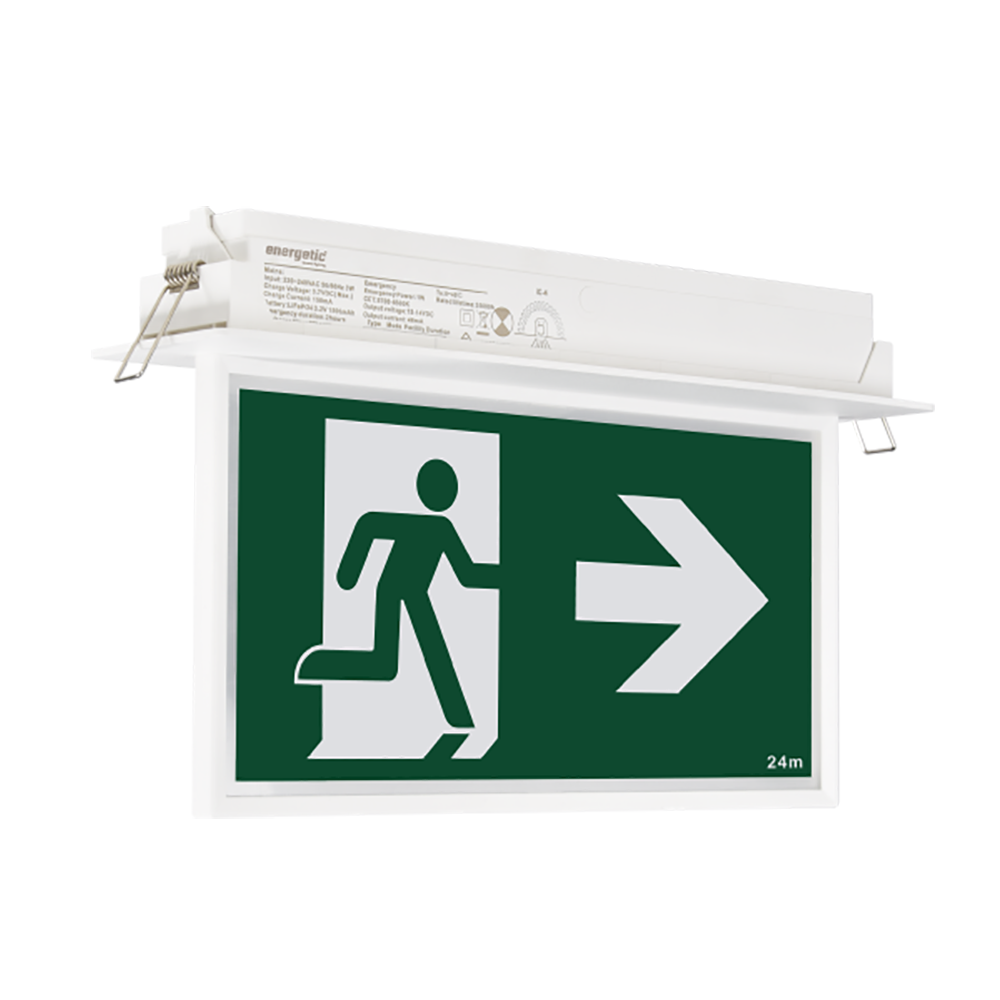 Edgeway Recessed Emergency LED Exit Signs White - 393046