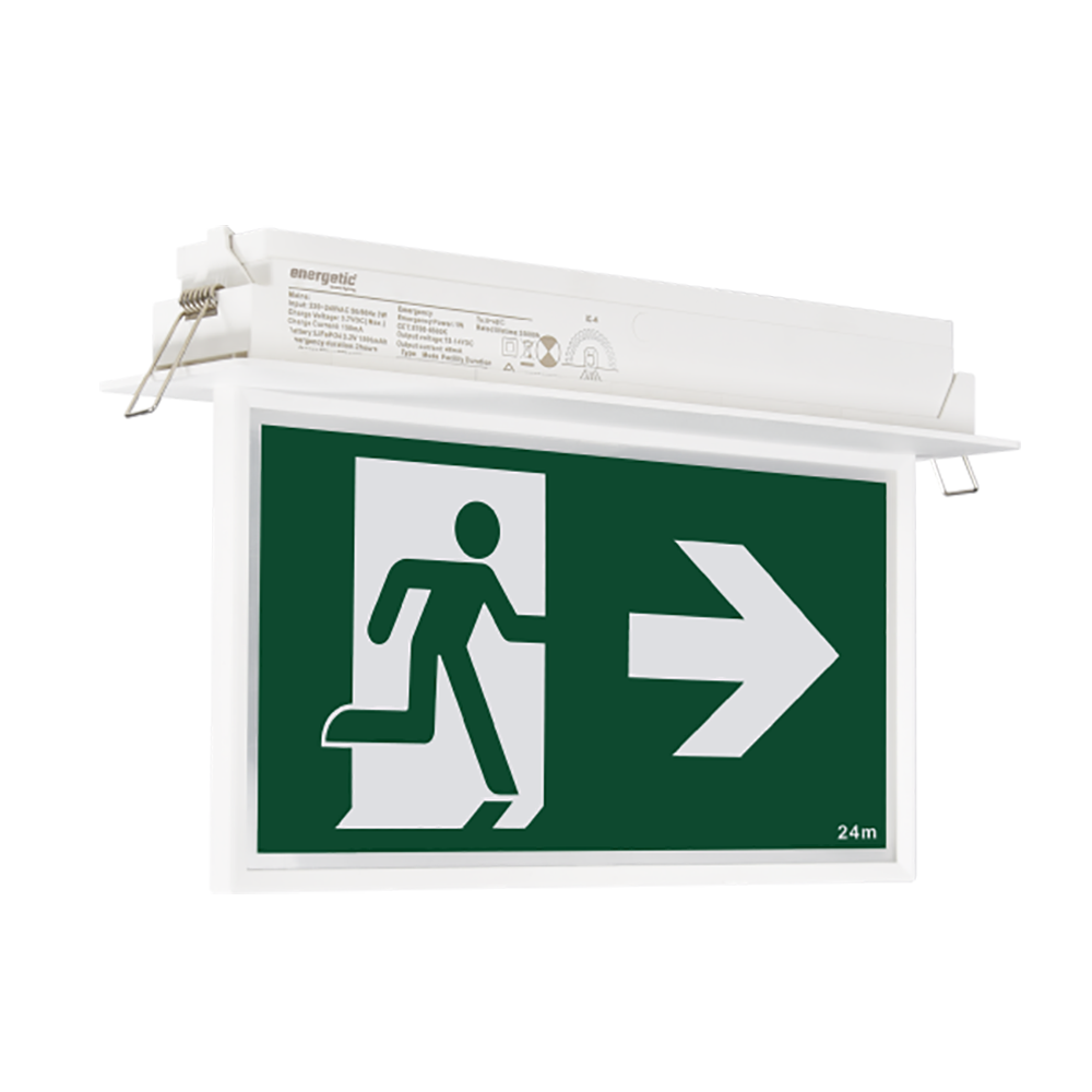 Buy Emergency LED Exit Signs Australia Edgeway Recessed Emergency LED Exit Signs White - 393046