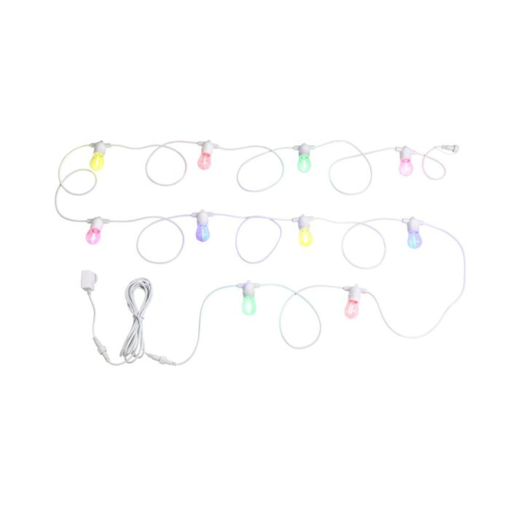 Buy Festoon Lights Australia Festoon Solar 10 Lights 12V L13000mm White Plastic RGB - 205897N