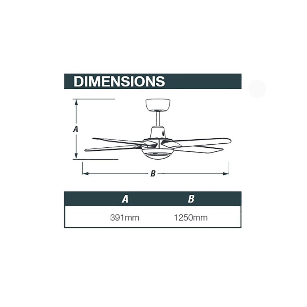 Buy AC Ceiling Fans With Light Australia Spinika AC Ceiling Fan 50" Satin White LED Light Satin White - SPY1254WH-L