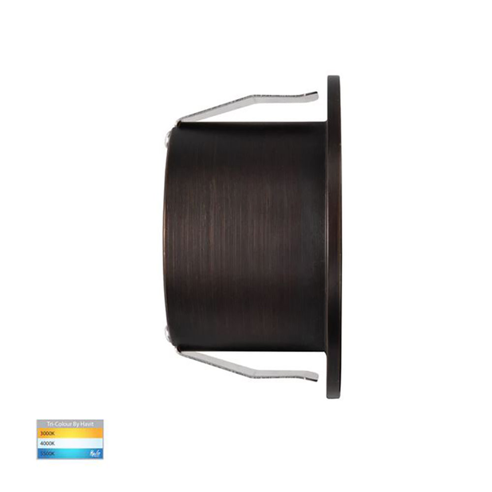 Buy Outdoor Step Lights Australia Round Outdoor Step Light 12V 1W Antique Brass Aluminium 3CCT - HV3206T-AB-12V