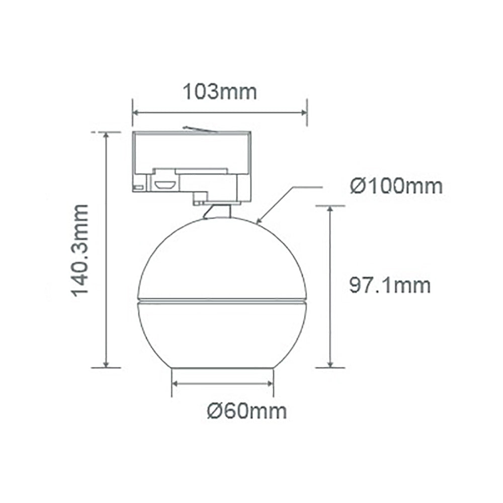 Buy Three Circuit Track Heads Australia Moon Three Circuit Track Head Spot White 3CCT - 22801