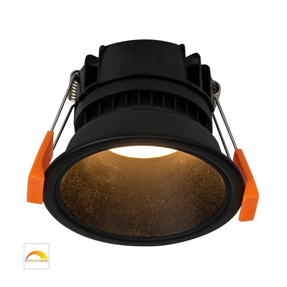 Buy Recessed LED Downlights Australia Round Recessed LED Downlight W82mm Black Aluminium / Insert 2 CCT - HV5529D2W-BB