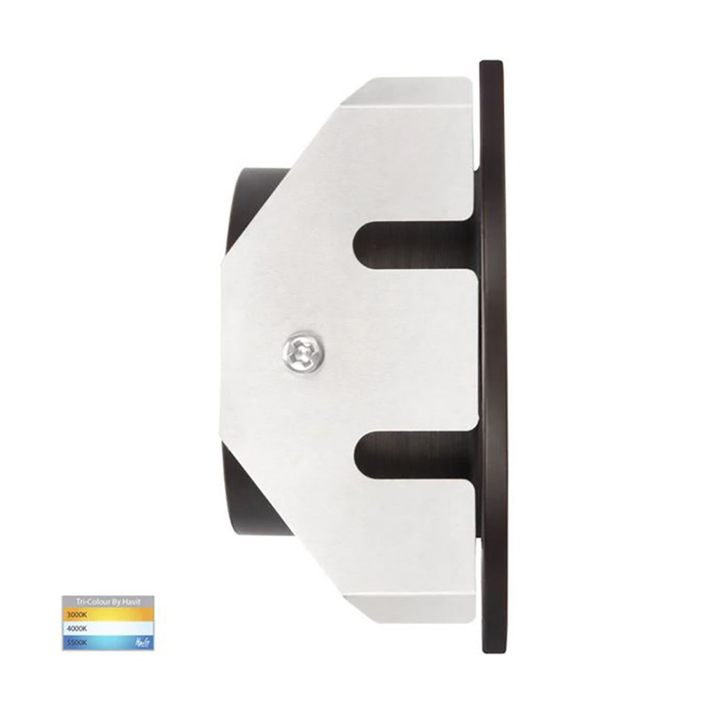 Buy Outdoor Step Lights Australia Round Outdoor Step Light 12V 2.5W Antique Brass Aluminium 3CCT - HV3205T-AB-12V