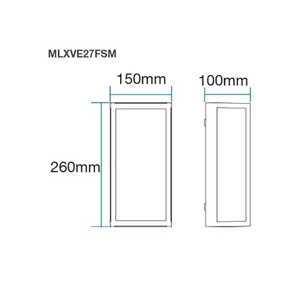 Buy Exterior Wall Lights Australia Vancouver Exterior Wall Light W150mm Black Aluminium - MLXVE27FSM