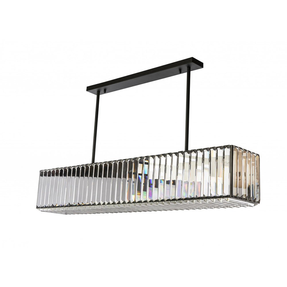 Buy Island Pendant Lights Australia Fiorentino Lighting - ROS 7 Light Pendant 1200mm Black