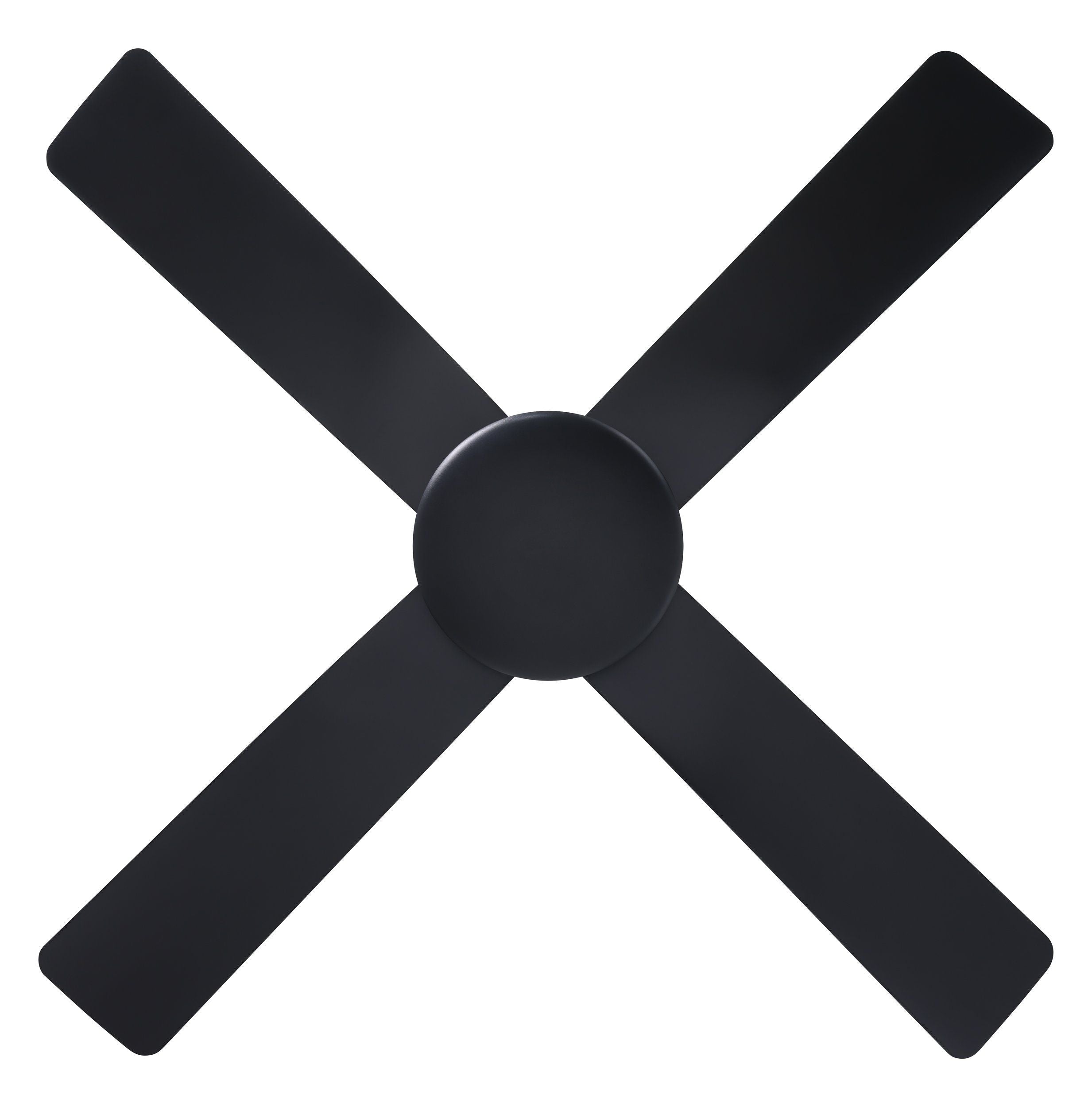 Aloha DC Ceiling Fan 52" Matt Black & Matt Black Blade With Wall Controller - 20663202