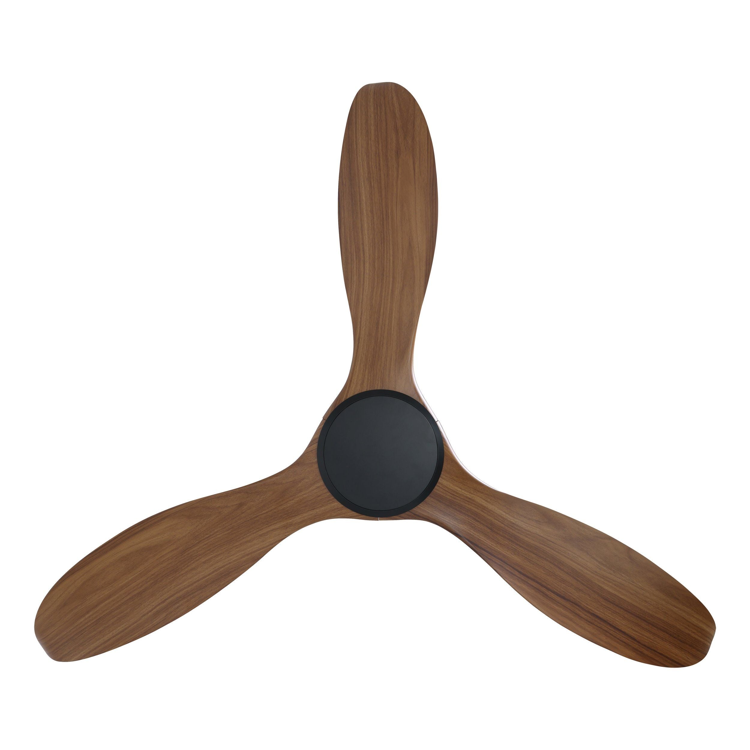 Noosa DC Ceiling Fan 52" Matte Black & New Teak Blade With Remote - 20684707