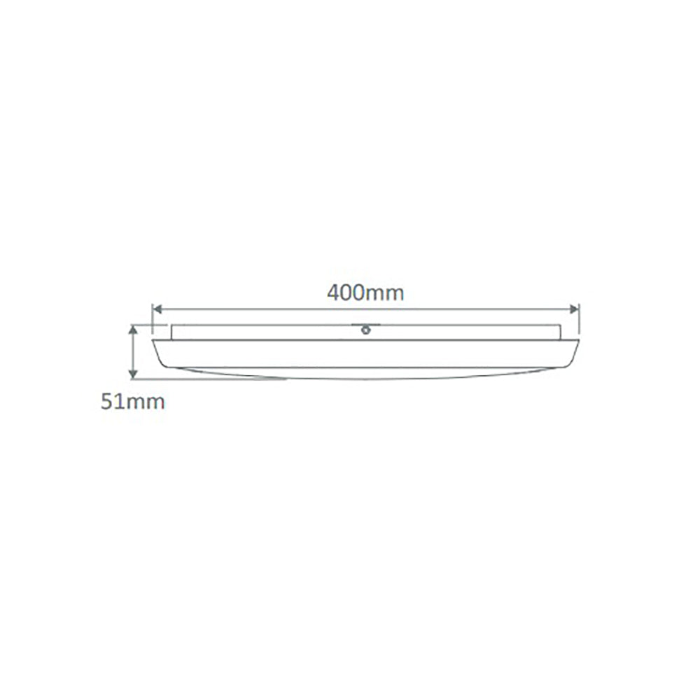 Buy LED Oyster Lights Australia Solar Square LED Oyster Light W400mm Black Polycarbonate 3CCT - 20947