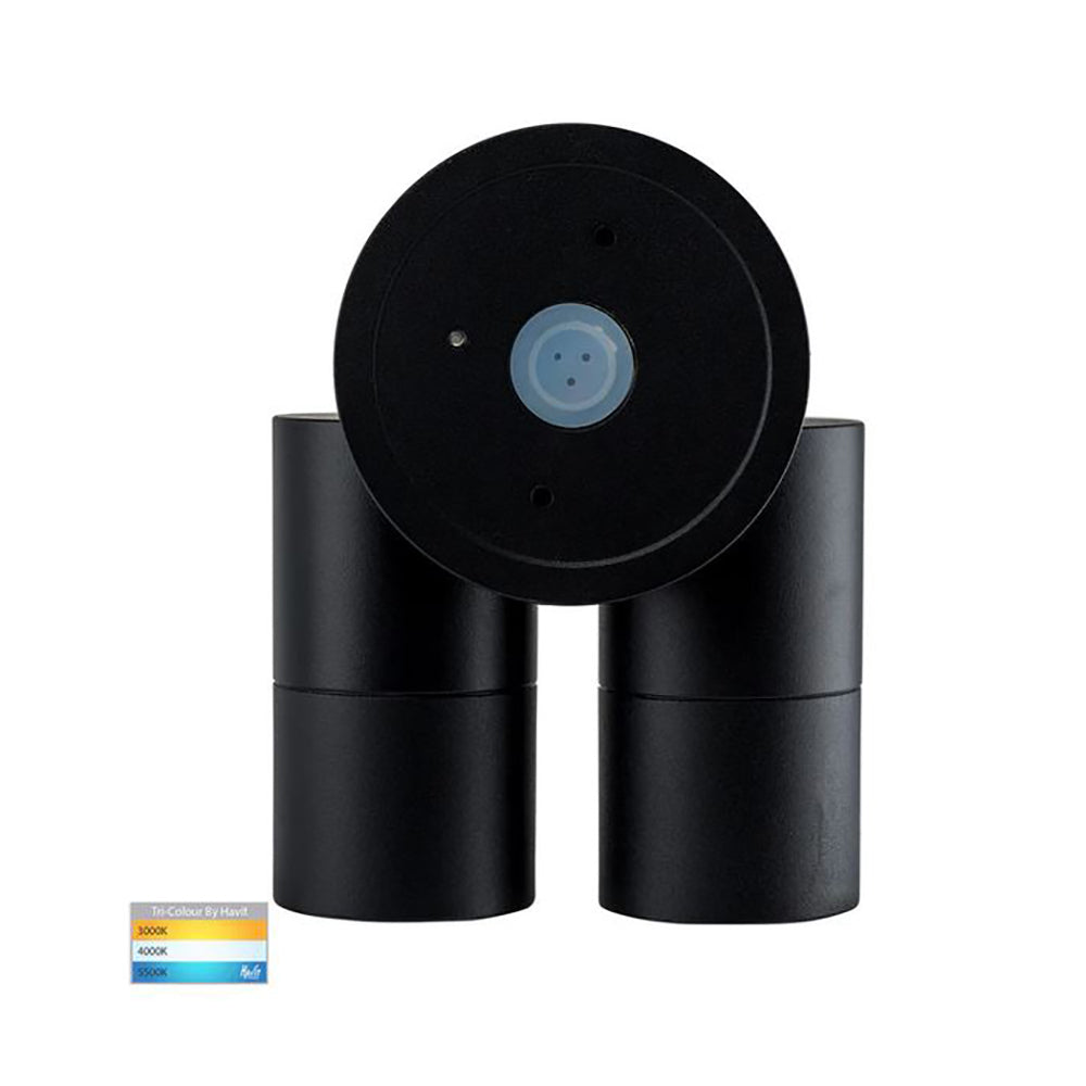 Buy Exterior Spotlights Australia Tivah Exterior 2 Spotlights Adjustable Black Aluminium 3CCT - HV1325T