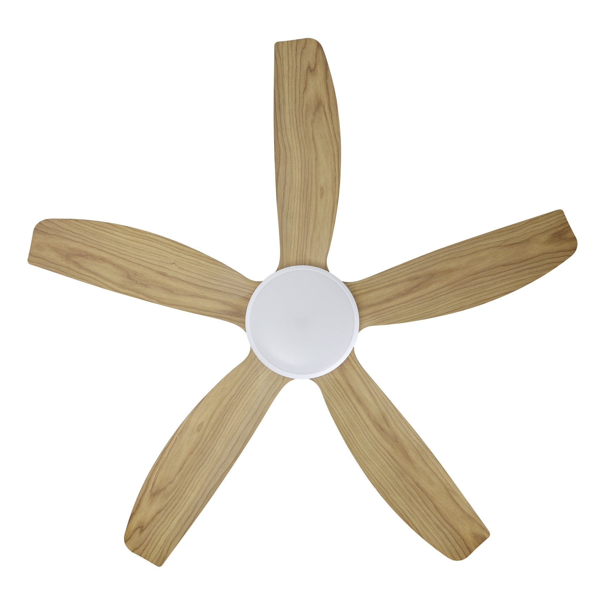 Miami DC Ceiling Fan 48" With LED Light White With Blackbutt Blade - 20796616