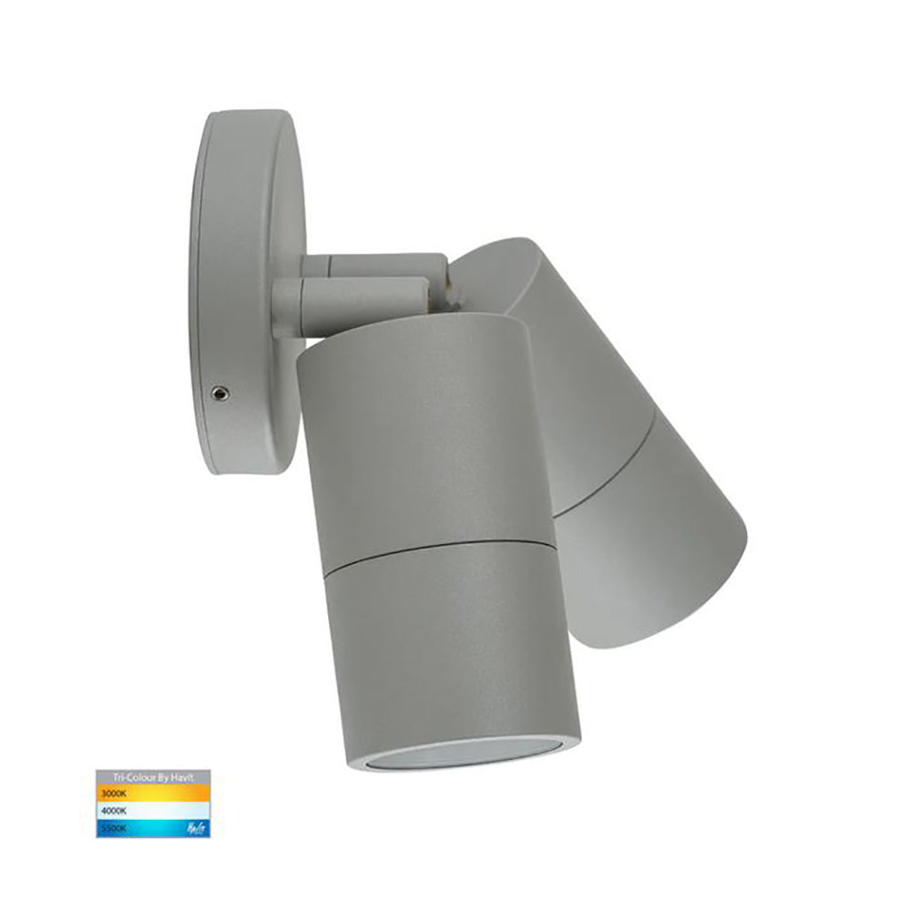 Buy Exterior Spotlights Australia Tivah Exterior 2 Spotlights Adjustable 5W Silver Aluminium 3CCT - HV1347GU10T