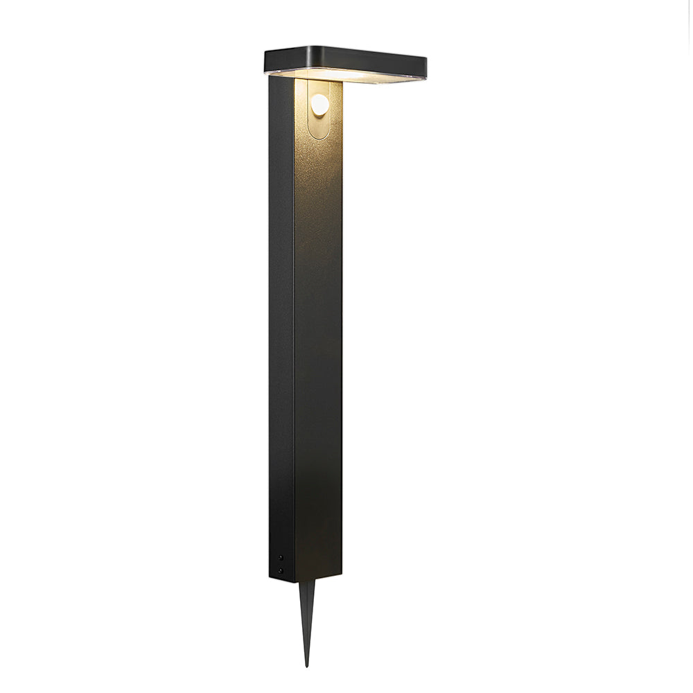 Rica Rectangle Solar Pathway Light With Sensor 12V Black Stainless Steel 3000K - 2118178003