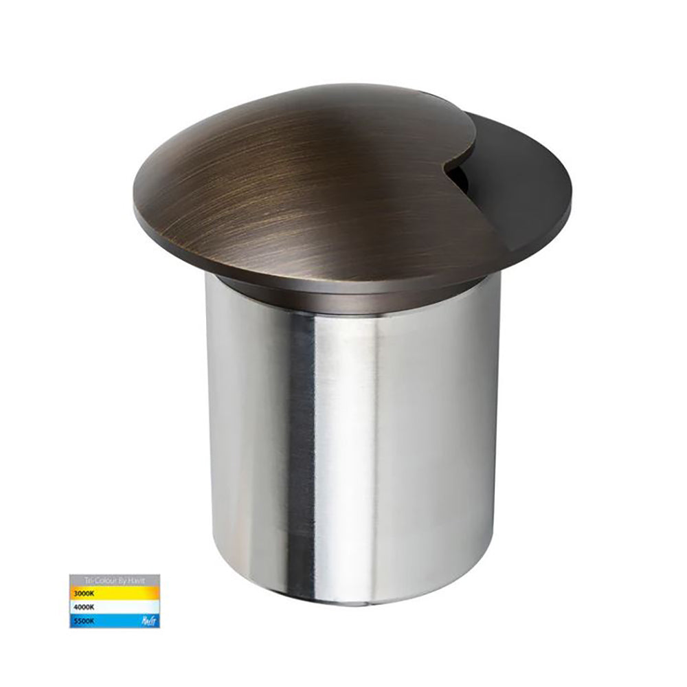 Buy Outdoor Step Lights Australia Viale Outdoor Step Light 12V Single Driveway Antique Brass Stainless Steel 3CCT - HV19062T-AB