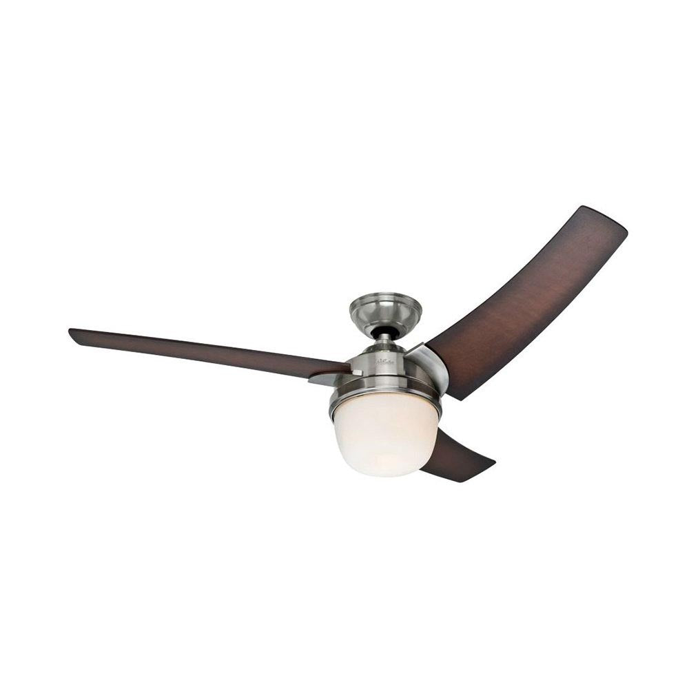Eurus AC Ceiling Fan 54" Brushed Nickel with Coffee Beech Blades - 50611