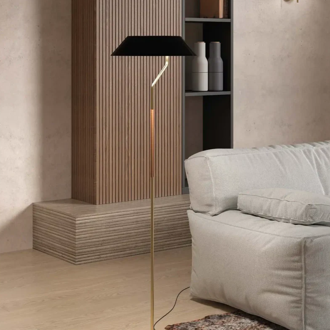 Aider Floor Lamp Matte Brass - ARO.P1287/ORO-NEG