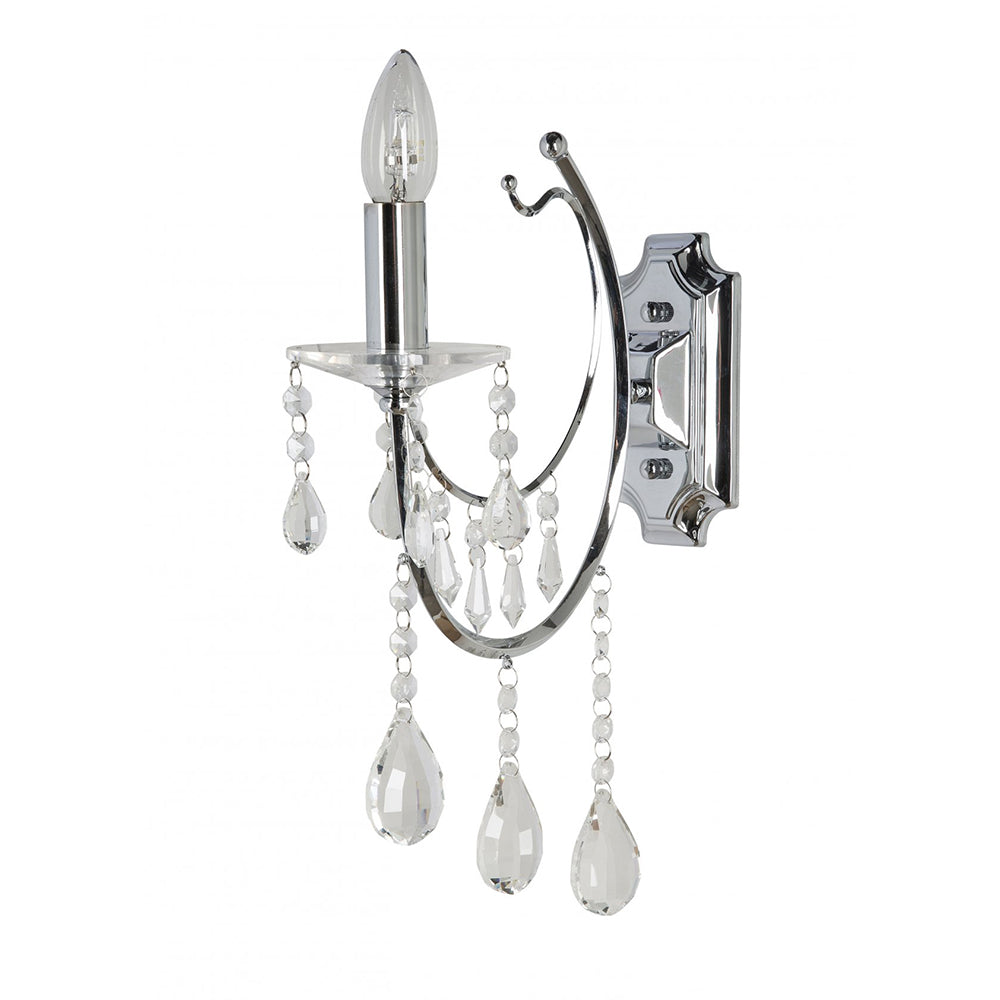 Buy Wall Sconce Australia Fiorentino Lighting - CELINE 1 Light Crystal Wall Light Chrome
