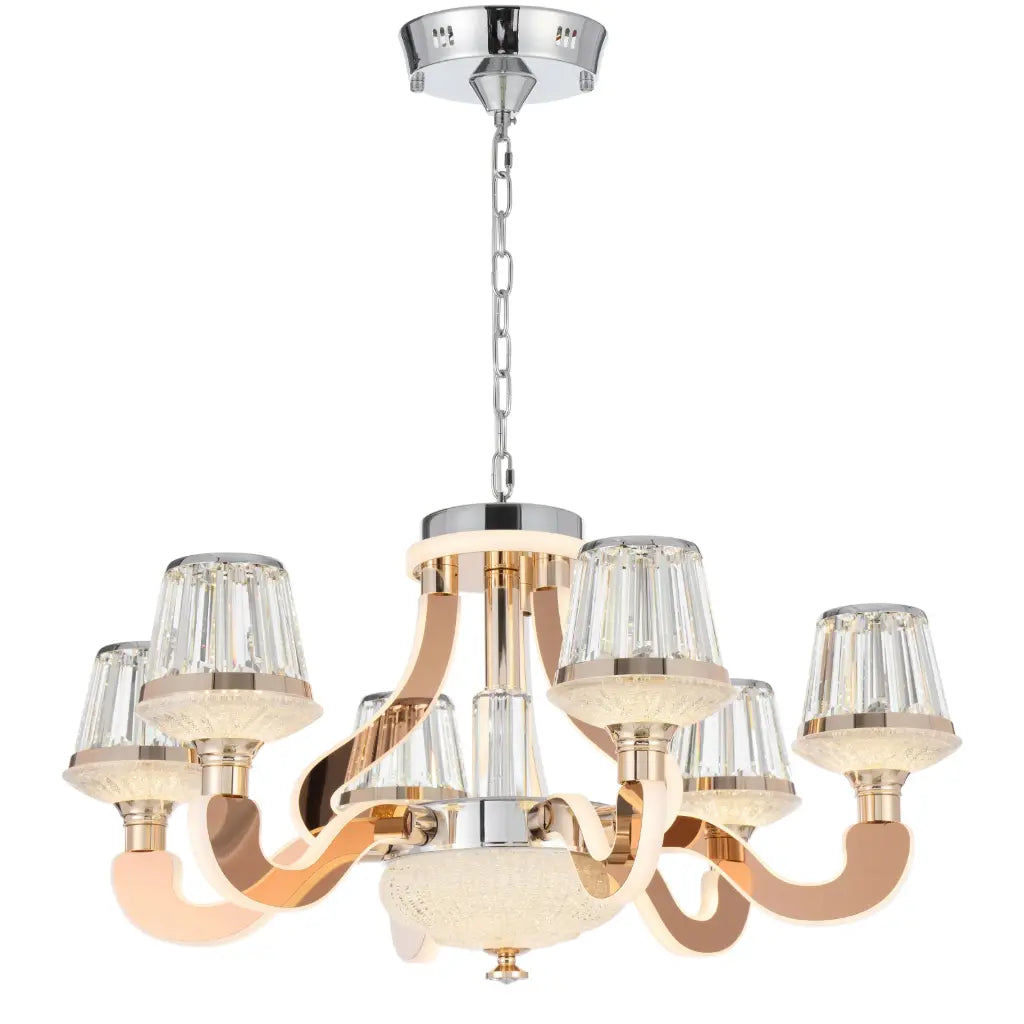 Cognac 8 Light LED Pendant 154W Tri Colour Chrome - COGNAC PE08-CH