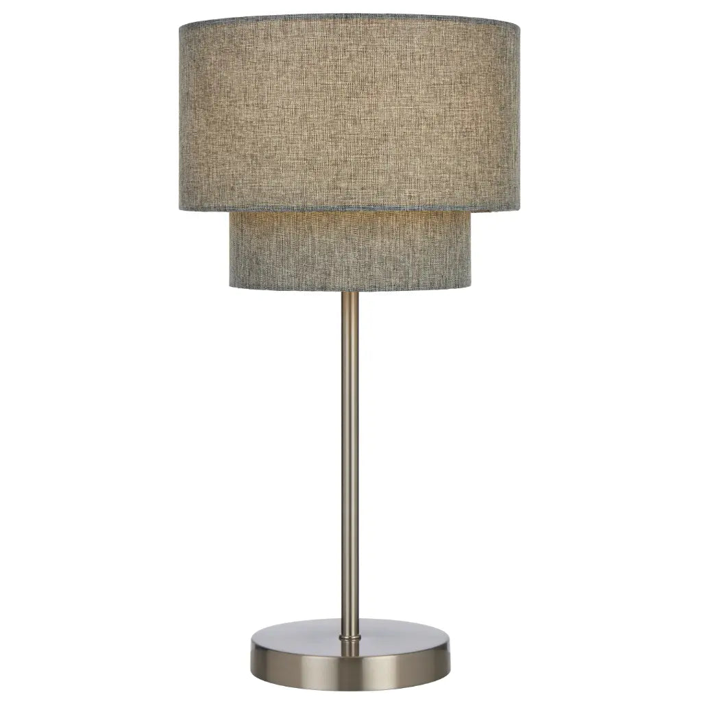 Gisele Table Lamp Nickel & Grey - GISELE TL-NKGY