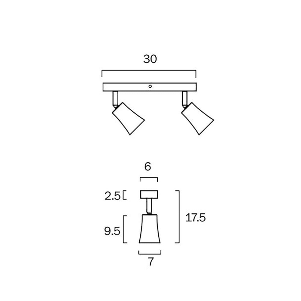 Buy Spotlights Australia Alvey 2 Light Spotlight Black & Gold - ALVEY SP2B-GDBK