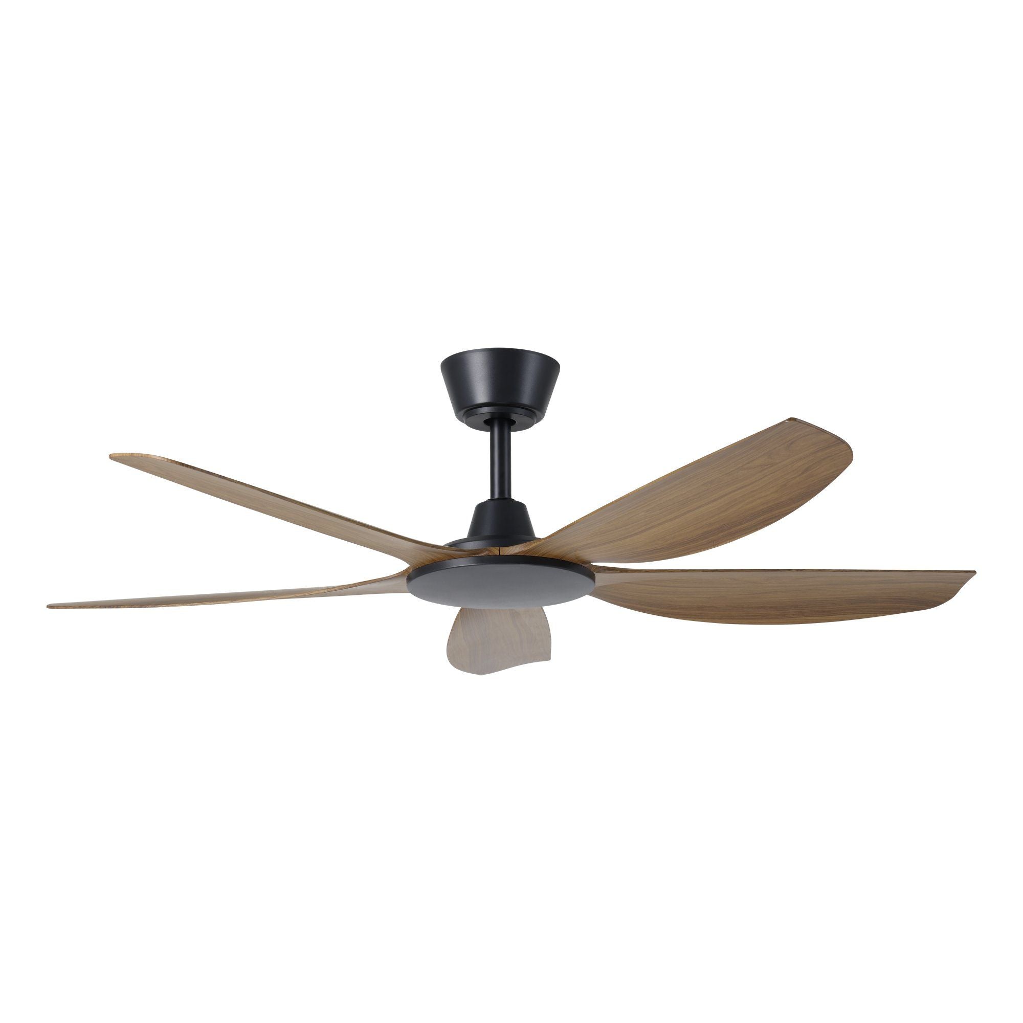 Miami DC Ceiling Fan 48" Black With Teak Blade - 20796307