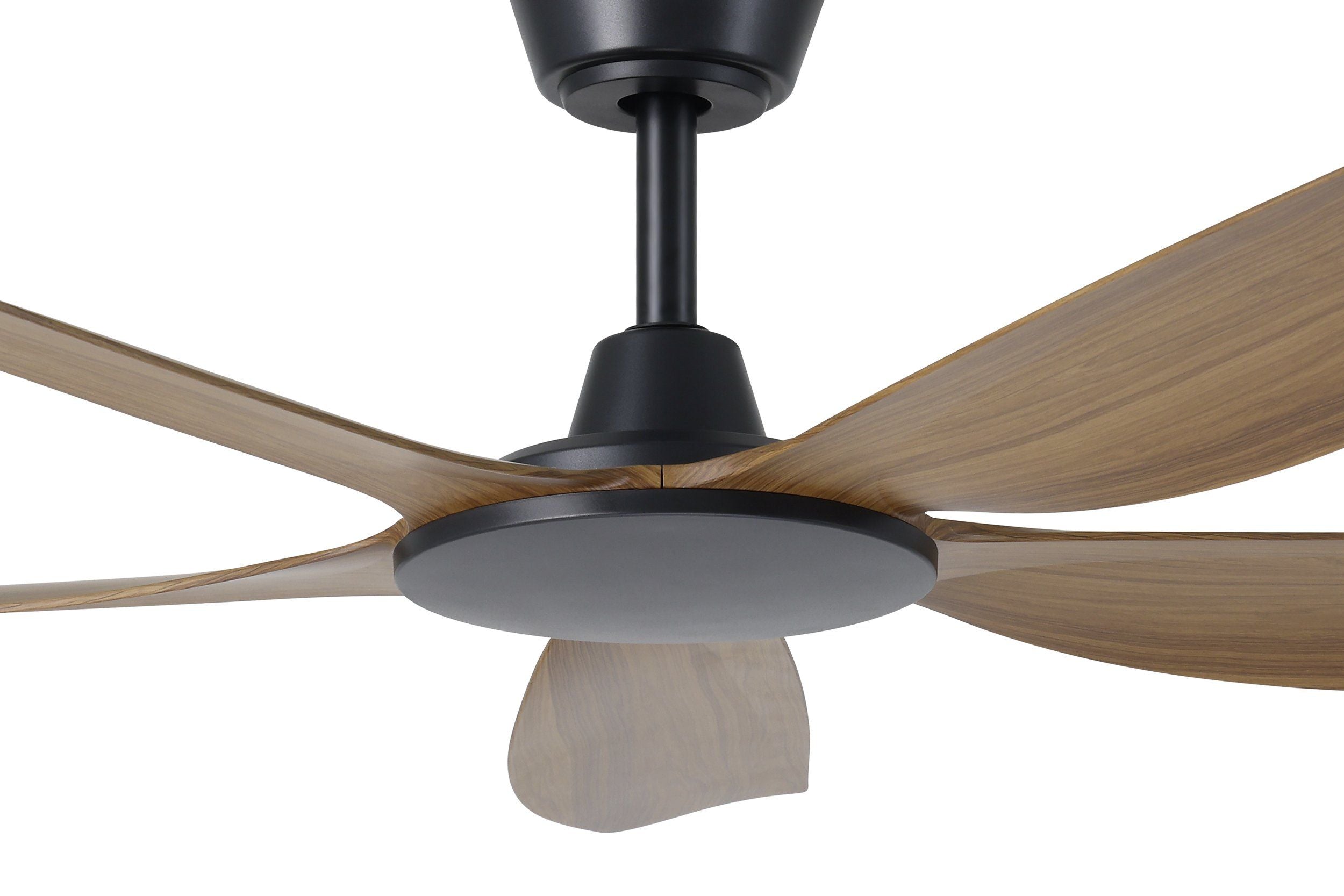Miami DC Ceiling Fan 48" Black With Teak Blade - 20796307