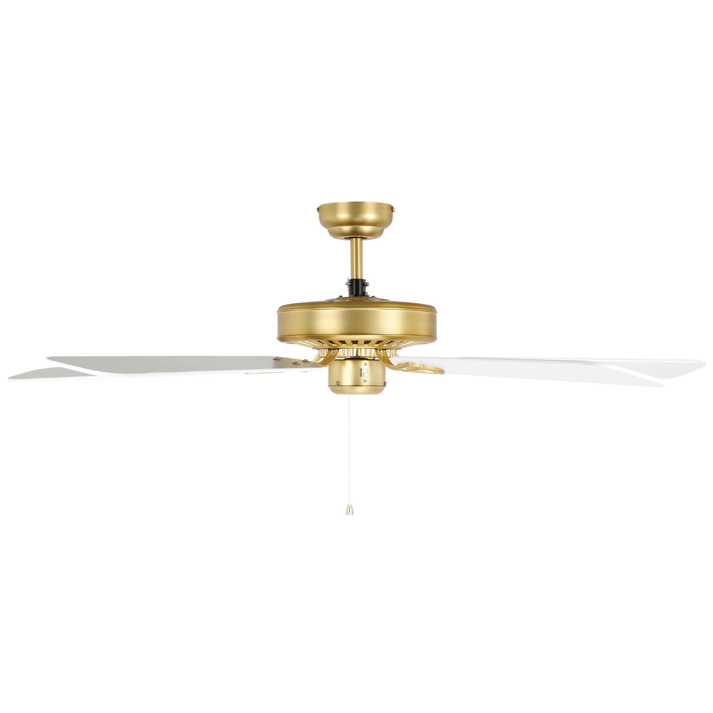 Buy AC Ceiling Fans Australia Waikiki 52" AC Fan Brushed Brass / White Blades - 20518111