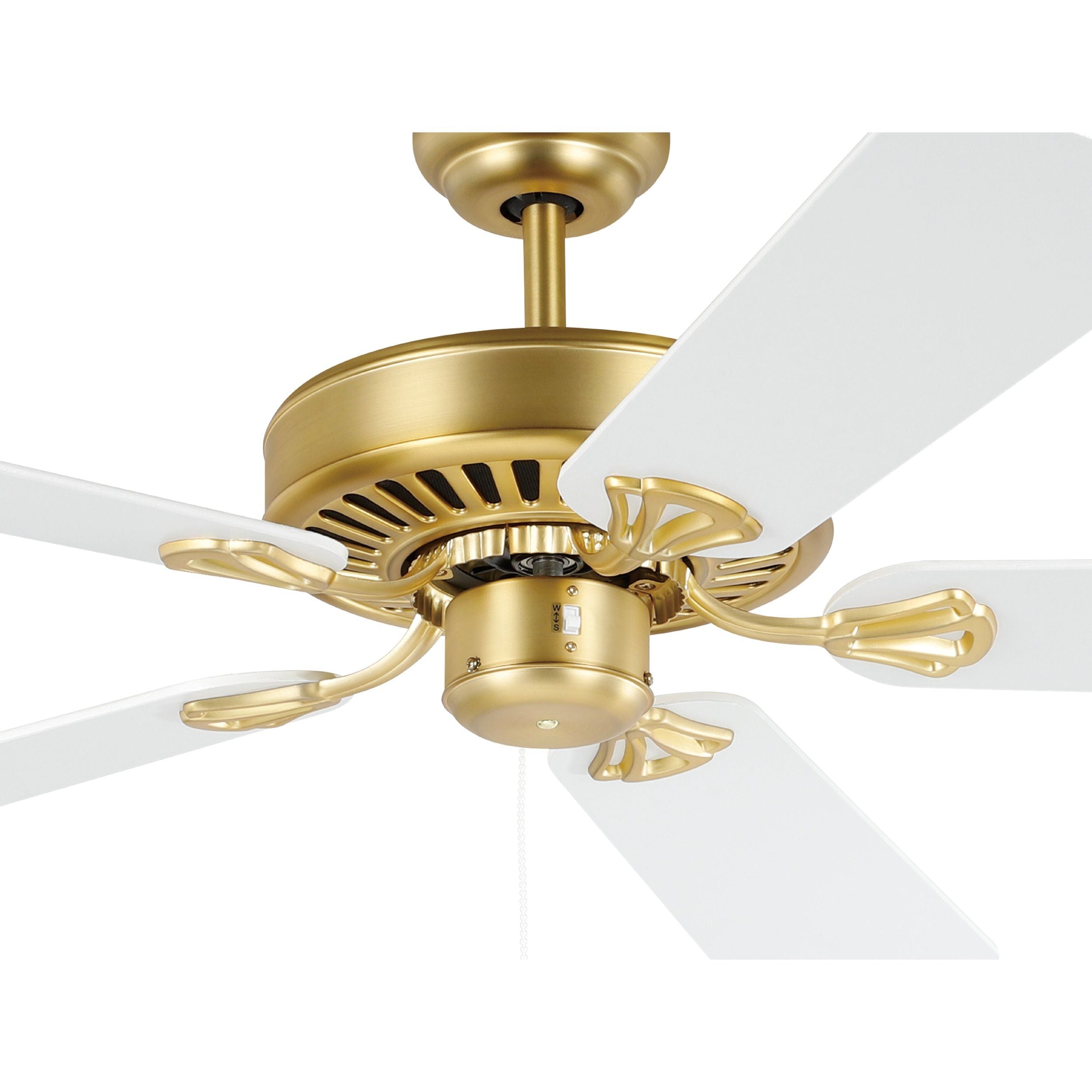 Buy AC Ceiling Fans Australia Waikiki 52" AC Fan Brushed Brass / White Blades - 20518111