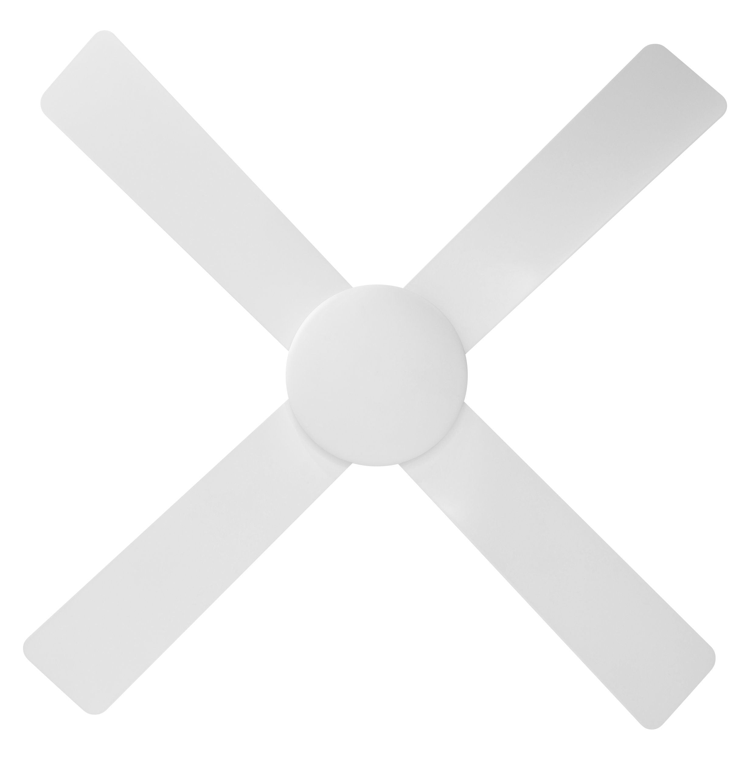 Aloha DC Ceiling Fan 52" Matte White & White Blade With Wall Controller - 20663201