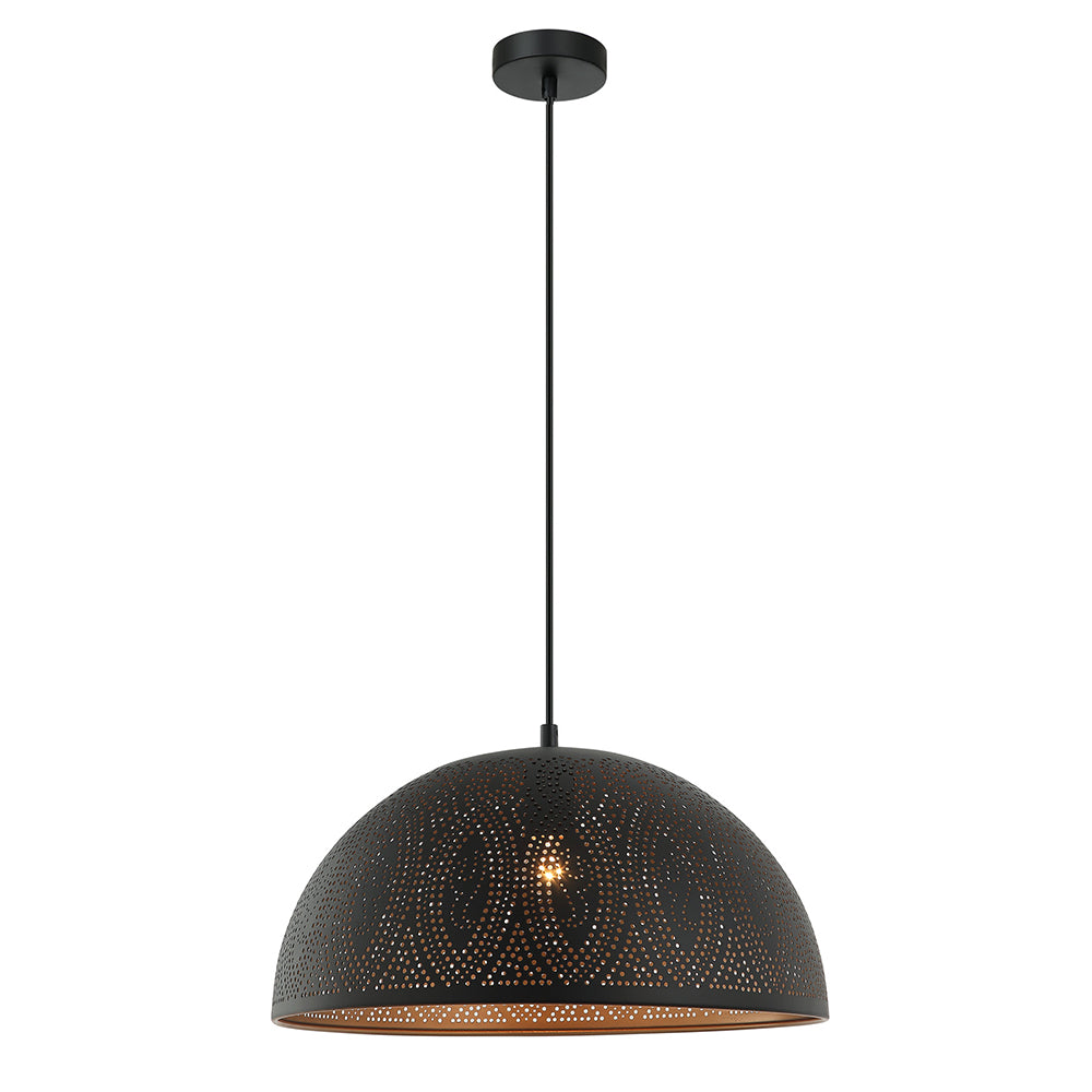 Buy Pendant Lights Australia MARRAKESH Dome Pendant Light Black / Gold - MARRAKESH03A