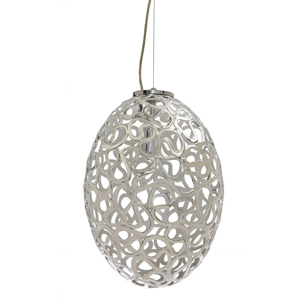 Buy Pendant Lights Australia Fiorentino Lighting - OREGON 1 Light Pendant Oval Chrome
