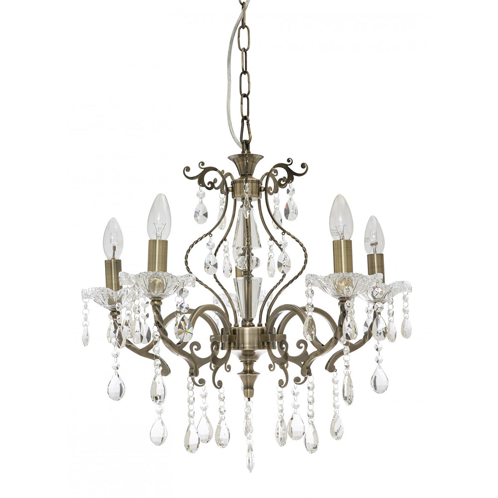 Buy Chandeliers Australia Fiorentino Lighting - GIOVANA 5 Light Crystal Chandelier Bronze