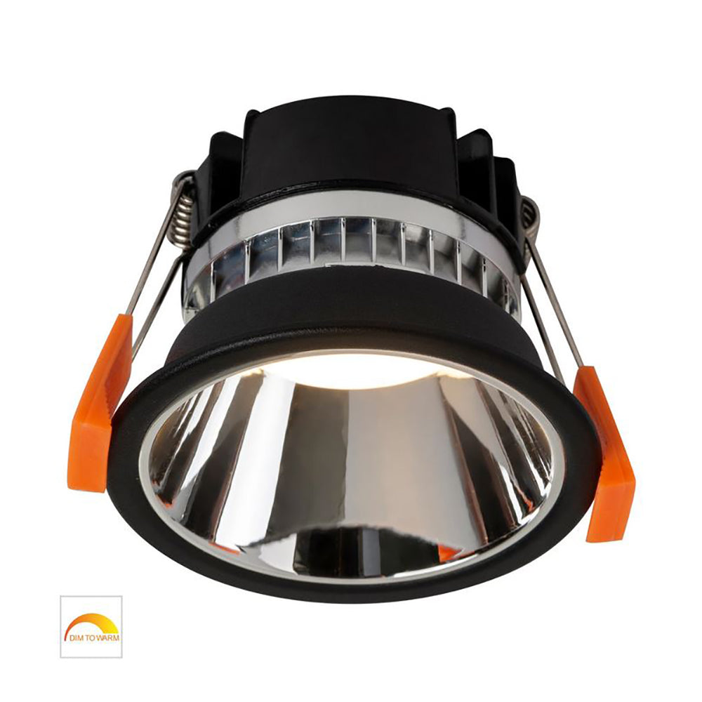 Buy Recessed LED Downlights Australia Round Recessed LED Downlight W82mm Black Aluminium Chrome Insert 2 CCT - HV5529D2W-BC