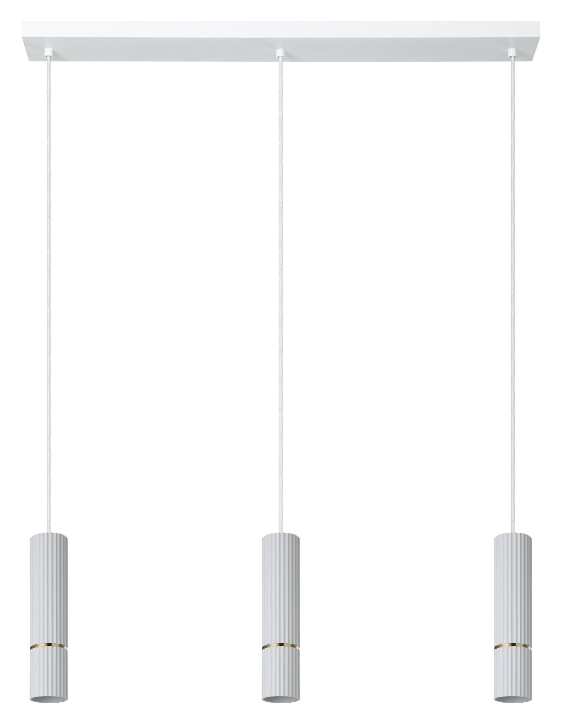 Caminia 3 Light Pendant White & Brass - 206687