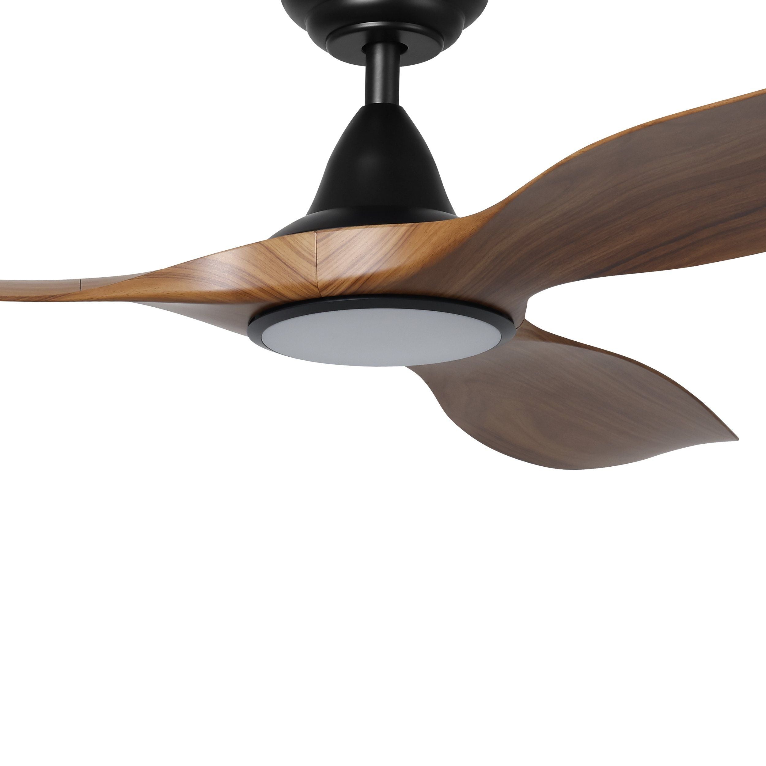 Noosa LED DC Ceiling Fan 60" Black Matt 38W Tri Colour With New Teak Blade - 20685107