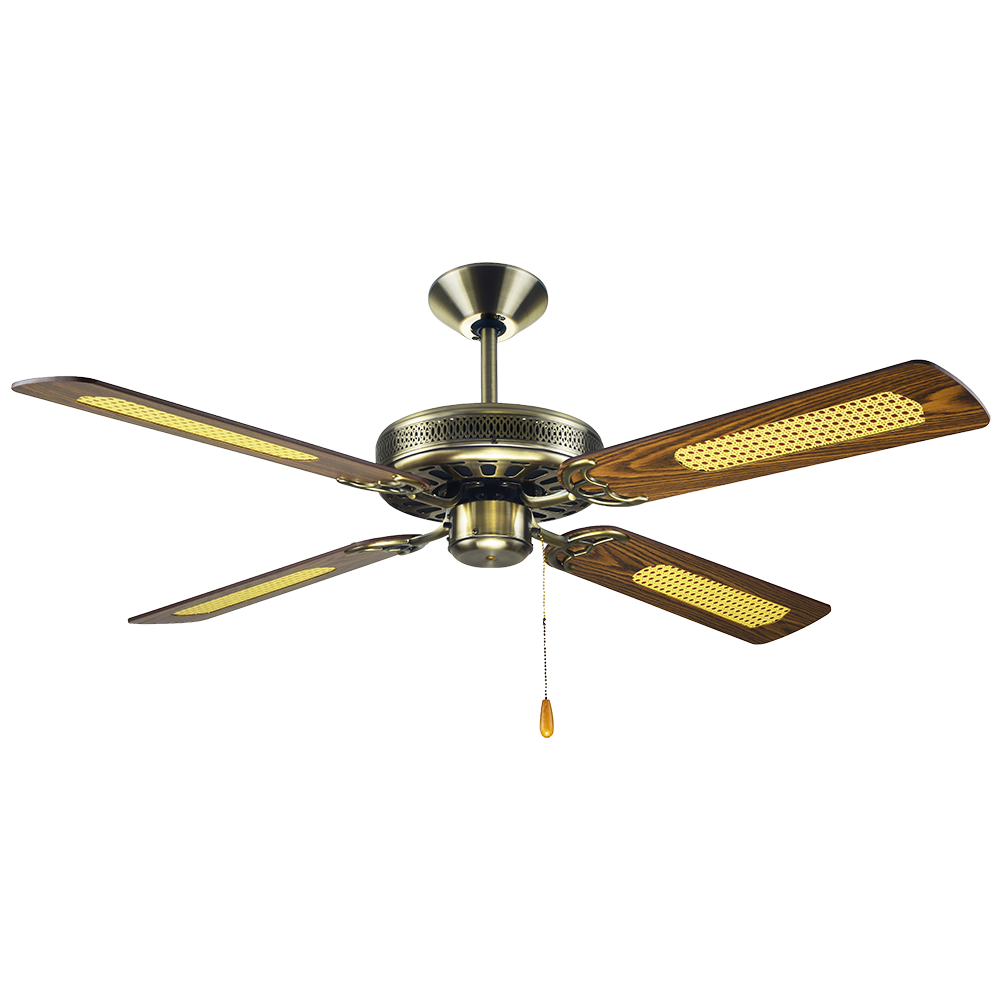 Majestic AC Ceiling Fan 52" Coolah Antique Brass & Walnut Blades - 837