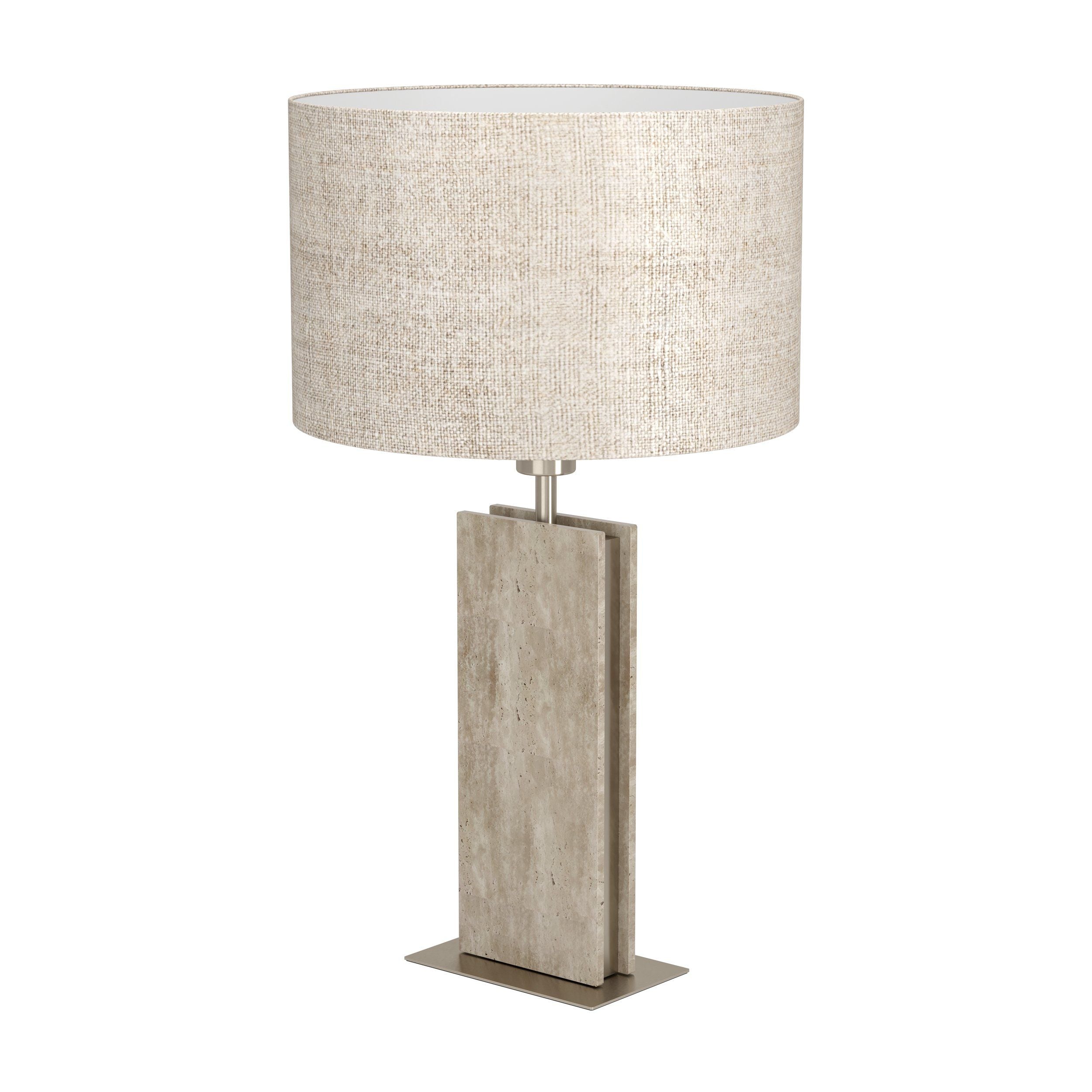 Belesar Table Lamp Satin Nickel & Natural - 390408N