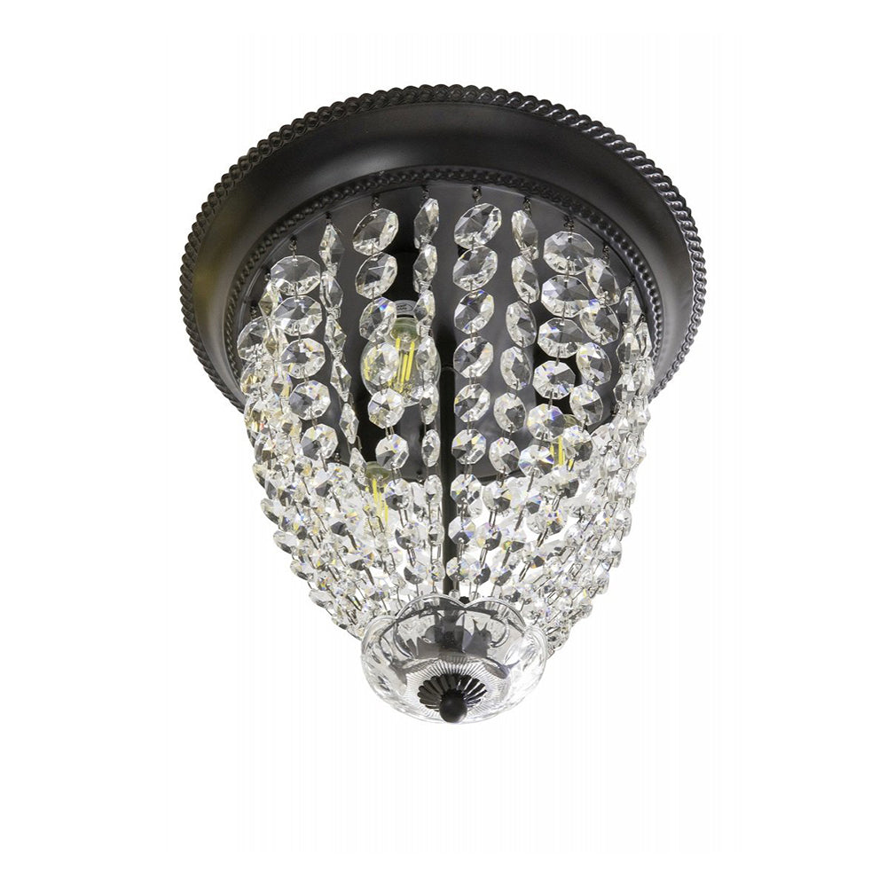 Buy Ceiling Crystals Australia Fiorentino Lighting - ENGLAND 3 Light Ceiling Crystal Black