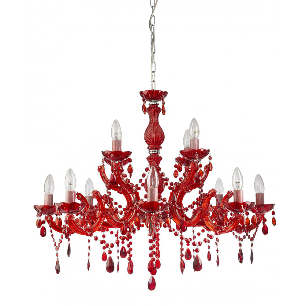 Buy Chandeliers Australia Fiorentino Lighting - C-MAR 12 Light Chandelier Red Large