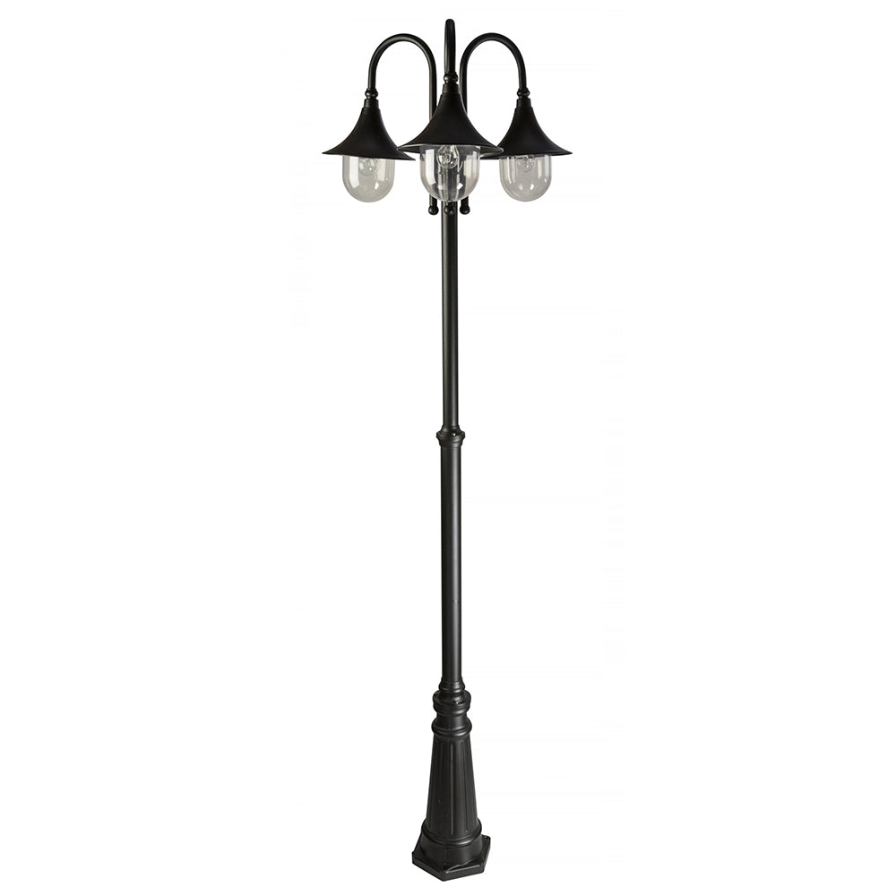 Fiorentino Lighting - NEWBARI 3 Light Post Light Black