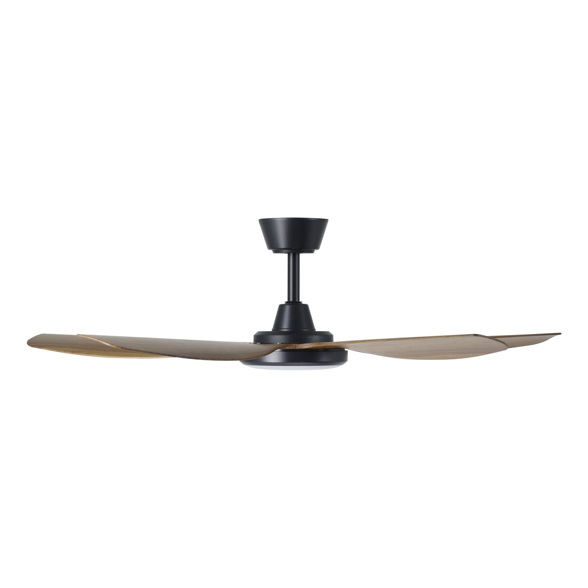 Miami DC Ceiling Fan 52" With LED Light Black With Teak Blade - 20796707