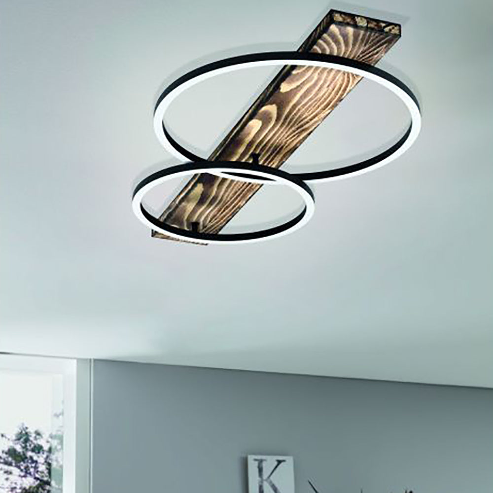 Interior BOYAL Ceiling Light 24W Black Brown Rustic - 99408