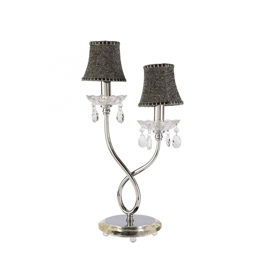 Buy Table Lamps Australia Fiorentino Lighting - BELLA 2 Light Table Lamp Chrome & Silver Black