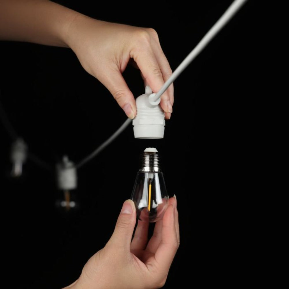 Buy Festoon Lights Australia Festoon Solar 10 Lights 12V L13000mm White Plastic RGB - 205896N