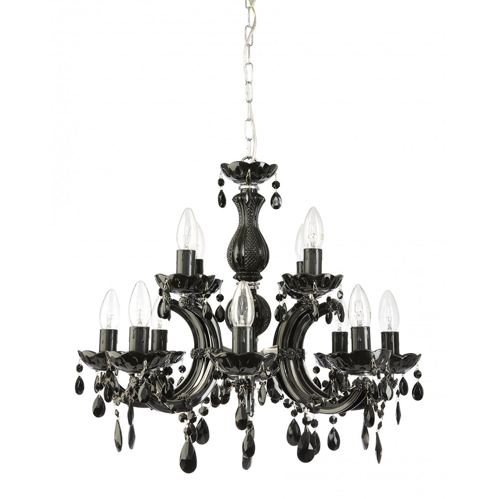 Buy Chandeliers Australia Fiorentino Lighting - C-MAR 12 Light Chandelier Black Small