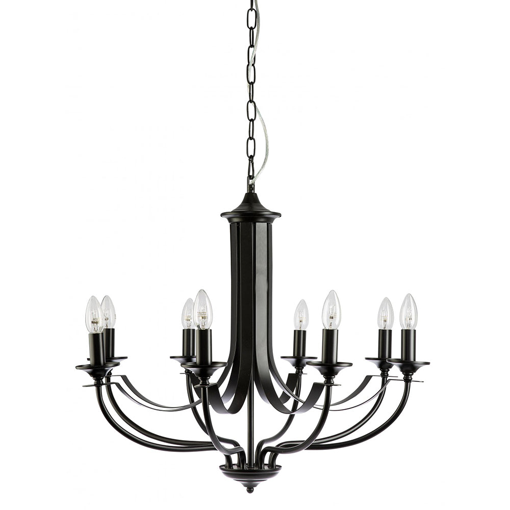 Buy Chandeliers Australia Fiorentino Lighting - HOODSHIRE 8 Light Chandelier Black