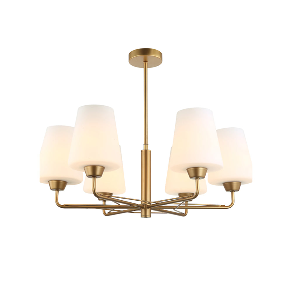 Buy Pendant Lights Australia Abbey 6 Light Gold With Opal Glass Pendant - ABBEY2
