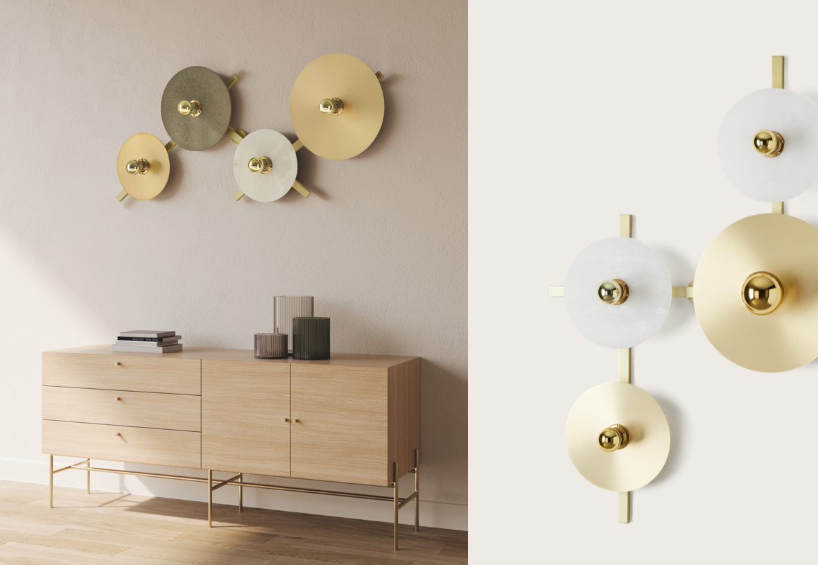 Abby 4 Light Wall Light Matte Black or Matt Brass