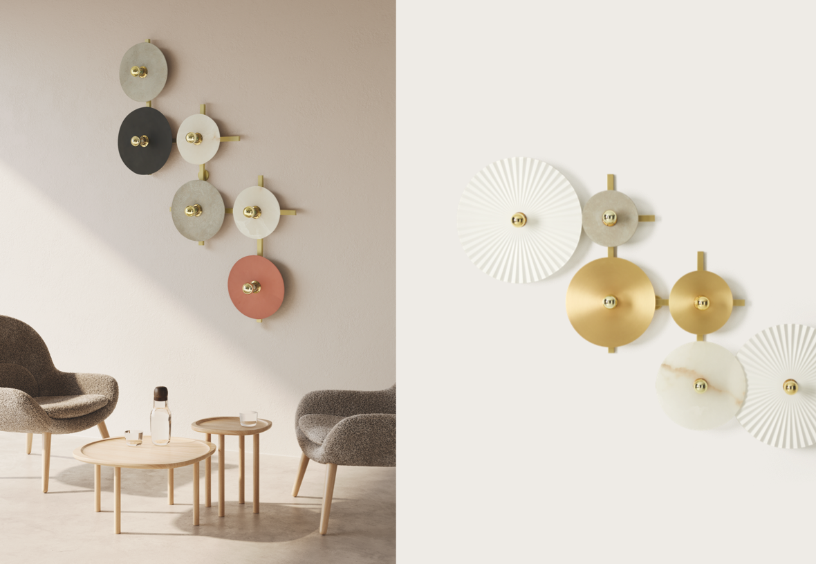 Abby 6 Light Wall Light Matte Black or Matt Brass