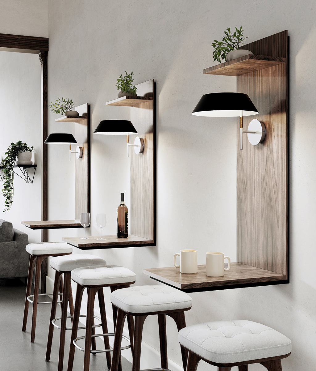 Aider LED Wall Light 9W 2700K Matte Black or Satin Nickel